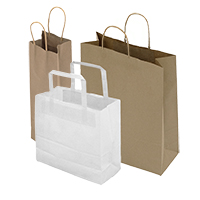 Tape & twist handle paper carrier bags